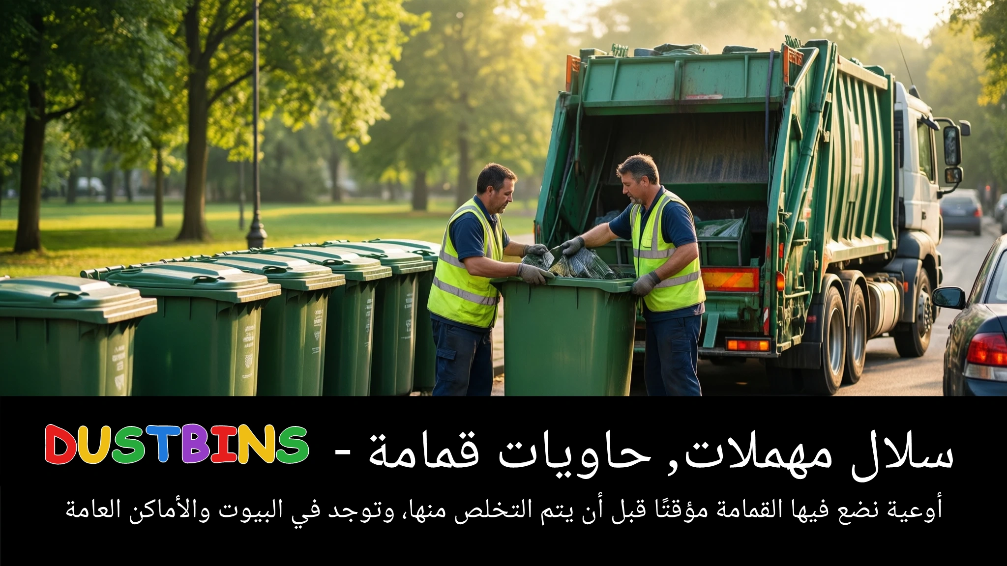 Arabic Illustration for dustbins